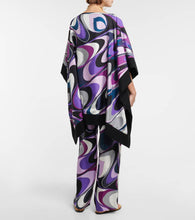 Pucci Printed silk and wool poncho blouse