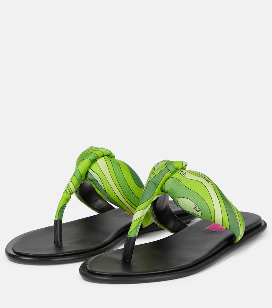 Pucci Printed silk twill thong sandals