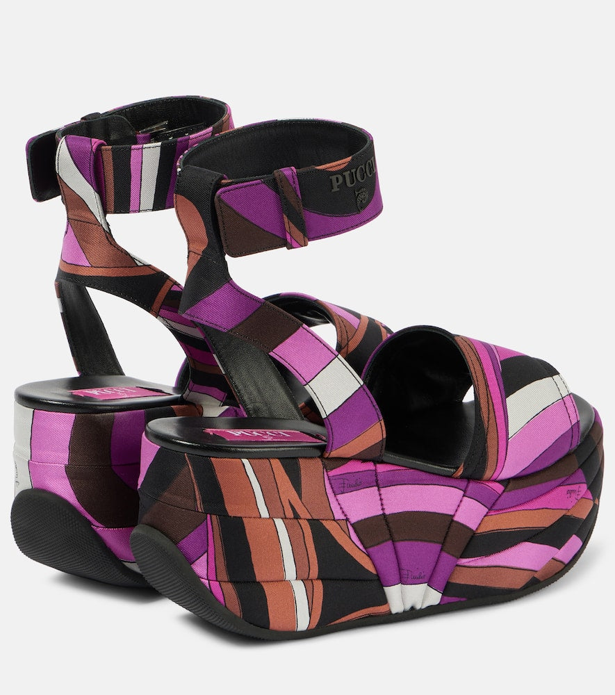 Pucci Pucciami Iride satin platform sandals
