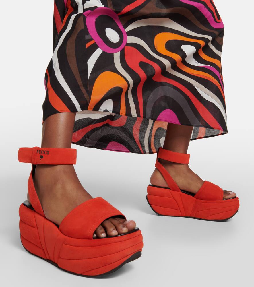 Pucci Pucciami suede wedge platform sandals