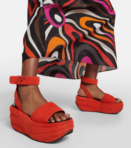 Pucci Pucciami suede wedge platform sandals