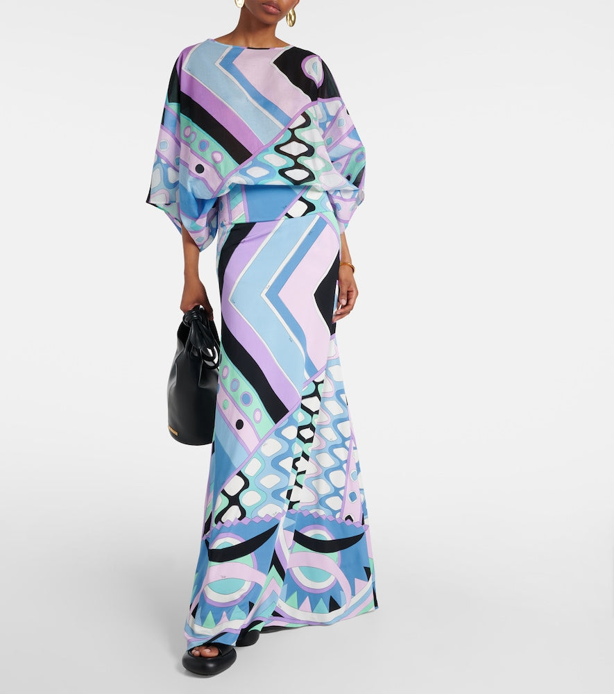 Pucci Vivara satin jersey maxi skirt