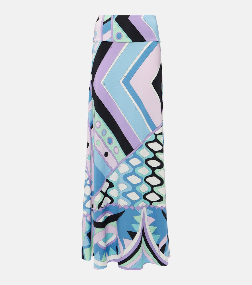 Pucci Vivara satin jersey maxi skirt - Pucci Vivara 缎面平纹针织超长半身裙
