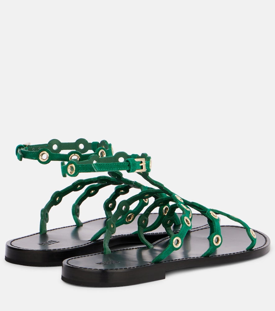 Pucci Emilio suede sandals - Green Flat Sandals