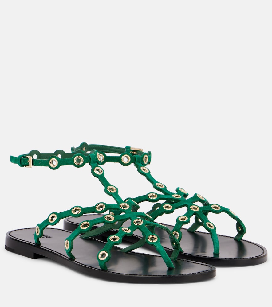Pucci Emilio suede sandals - Green Flat Sandals