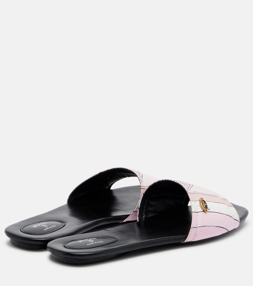 Pucci Yummy Iride twill slides (Pink) - Flat Sandals