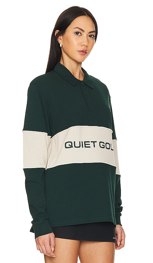Quiet Golf Qg Sport Long Sleeve Polo in Green