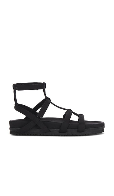 R0AM Antares Sandal in Black | Black Black Sandals for Women