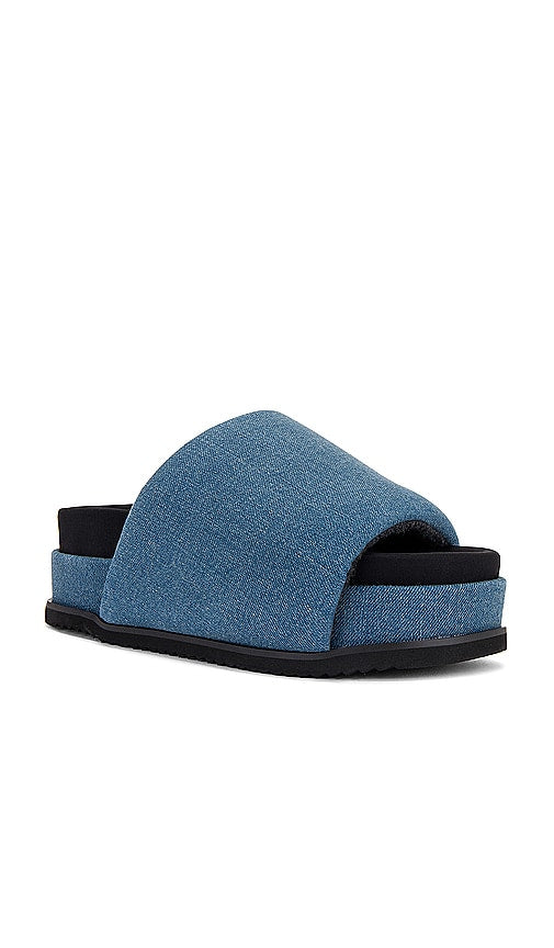 R0AM Denim Stack Sandal in Blue