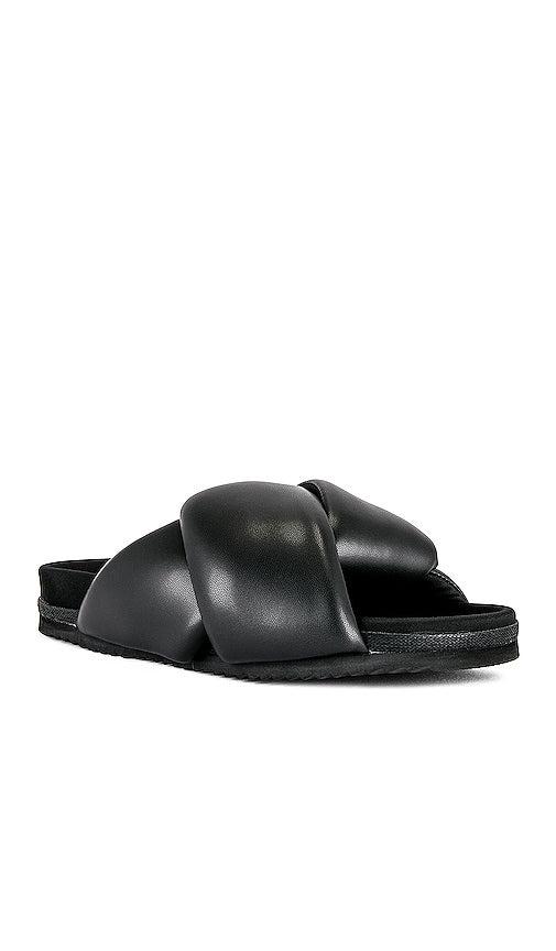 R0AM Foldy Puffy Slide in Black