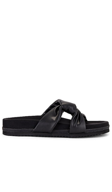 R0AM Side Slip Sandal in Black - Sandale à enfiler latérale R0AM en noir - R0AM 黑色侧滑凉鞋 - R0AM Side-Slip-Sandale in Schwarz - R0AM 사이드 슬립 샌들 블랙 색상 - Sandalo con slip laterale R0AM in nero