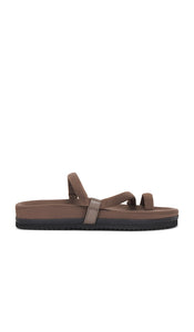 R0AM Whirl Sandal in Brown | Taupe Flat Sandals for Women