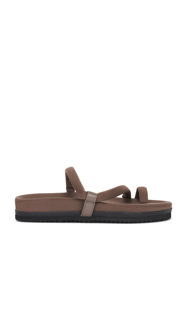 R0AM Whirl Sandal in Brown | Taupe Flat Sandals for Women