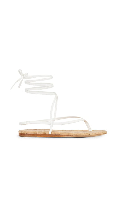 RAYE Aditi Sandal in White | White Flat Sandals for Women
