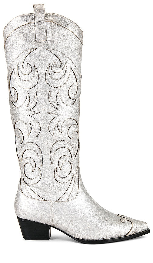 RAYE Appaloosa Boot in Metallic Silver - Botte RAYE Appaloosa en argent métallisé - RAYE 金属银阿帕卢萨靴 - RAYE Appaloosa Stiefel in Metallic-Silber - 메탈릭 실버 소재의 RAYE Appaloosa 부츠 - Stivale RAYE Appaloosa in argento metallizzato