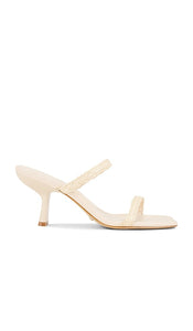 RAYE Avani Sandal in Neutral | Raffia Heeled Sandals for Women