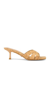 RAYE Cassie Sandal in Tan | Cork Heeled Sandals for Women