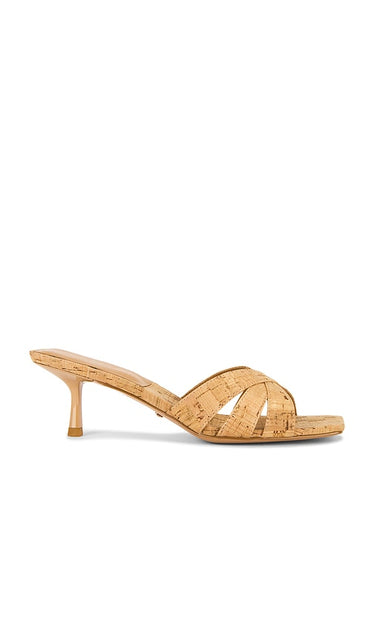 RAYE Cassie Sandal in Tan | Cork Heeled Sandals for Women