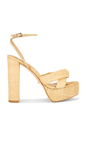 RAYE Cayden Platform in Neutral | Raffia Platform Heels for Women