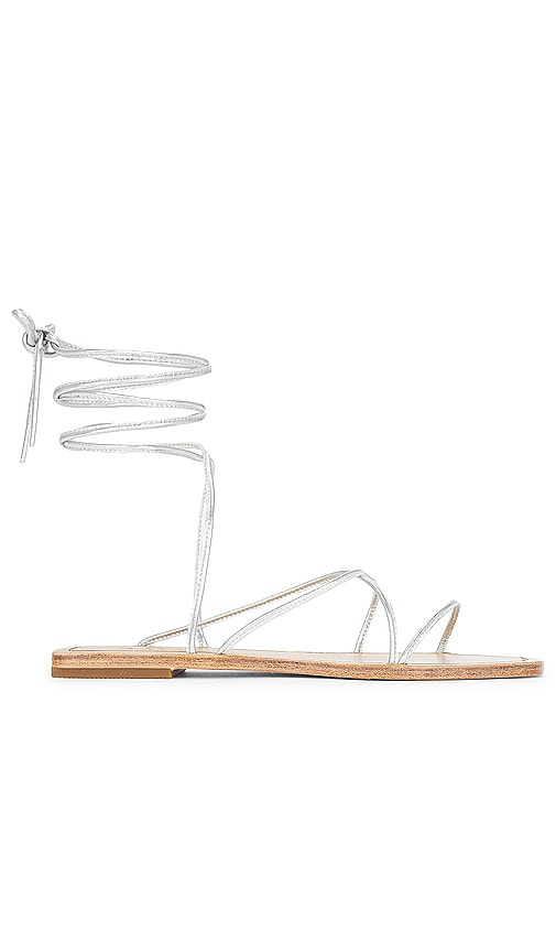 RAYE Grey Sandal in Metallic Silver - Sandale grise RAYE en argent métallisé - RAYE 金属银灰色凉鞋 - RAYE Graue Sandale in Metallic-Silber - RAYE 그레이 샌들 메탈릭 실버 소재 - Sandalo grigio RAYE in argento metallizzato