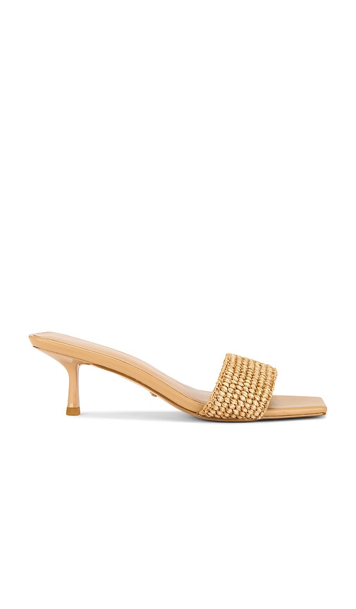 RAYE Isabelline Sandal in Tan | Raffia Heeled Sandals for Women