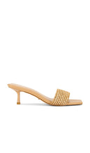 RAYE Isabelline Sandal in Tan | Raffia Heeled Sandals for Women