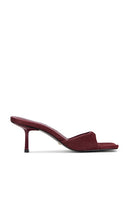 RAYE Jocey Mule in Burgundy | Oxblood Calf Hair Heeled Sandals for Women