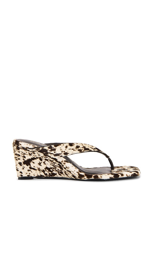 RAYE Leigh Wedge in Brown | Cow Hair Calf Wedge Sandals for Women