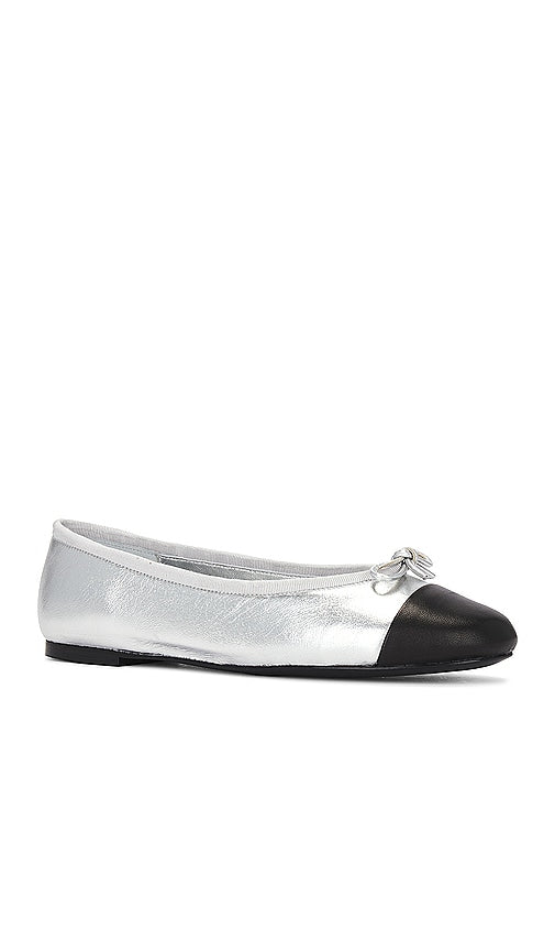 RAYE Natalia Ballet Flat in Metallic Silver