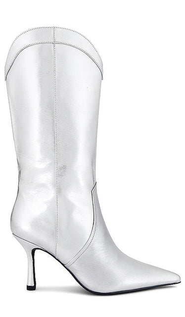 RAYE Taos Boot in Metallic Silver - Botte RAYE Taos en argent métallisé - RAYE Tais 金属银色靴子 - RAYE Taos Stiefel in Metallic-Silber - RAYE 타오스 부츠 메탈릭 실버 소재 - Stivale RAYE Taos in argento metallizzato