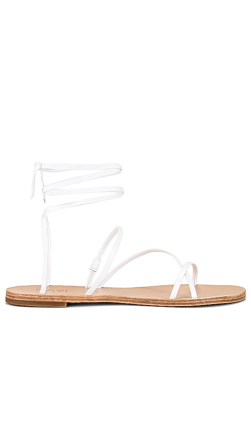 RAYE Tied up Sandal in White - RAYE Sandale nouée en blanc - RAYE 白色系带凉鞋 - RAYE gebundene Sandale in Weiß - RAYE 타이드업 샌들 화이트 색상 - RAYE Sandalo allacciato in bianco