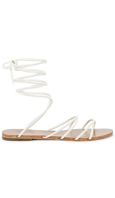 RAYE Collette Sandal in White | White Flat Sandals for Women