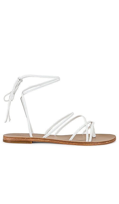RAYE Spur Sandal in White | White Bubble Flat Sandals for Women