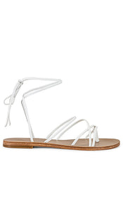 RAYE Spur Sandal in White | White Bubble Flat Sandals for Women