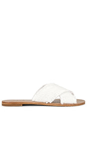 RAYE Couer Sandal in White | White Flat Sandals for Women