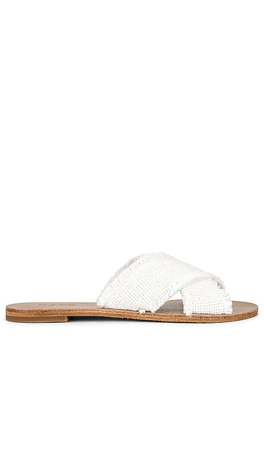RAYE Couer Sandal in White | White Flat Sandals for Women