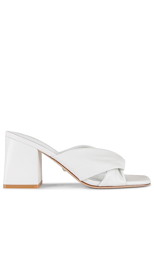 RAYE Tabby Heel in White | White Open Toe Mules for Women