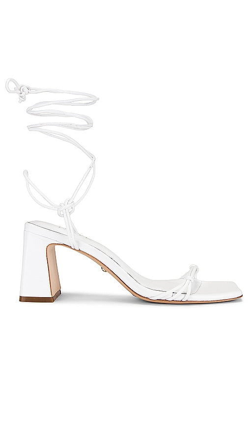 RAYE Kourtney Block Heel in White | White Heeled Sandals for Women