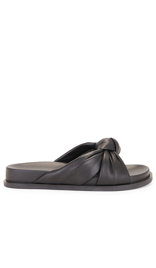 RAYE Brissa Slide in Black | Black Flat Slides for Women