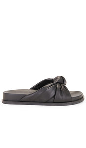 RAYE Brissa Slide in Black | Black Flat Slides for Women