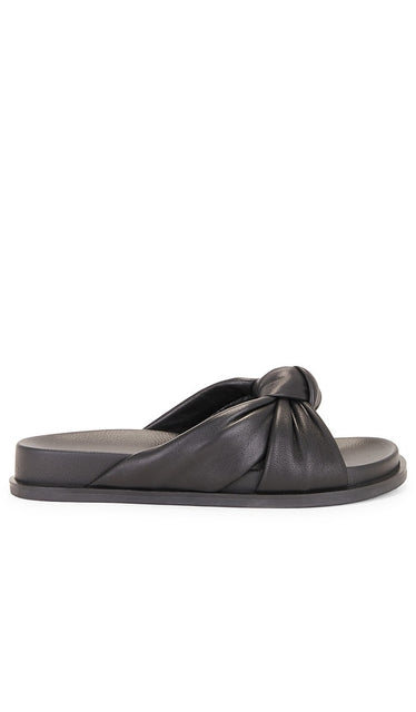 RAYE Brissa Slide in Black | Black Flat Slides for Women