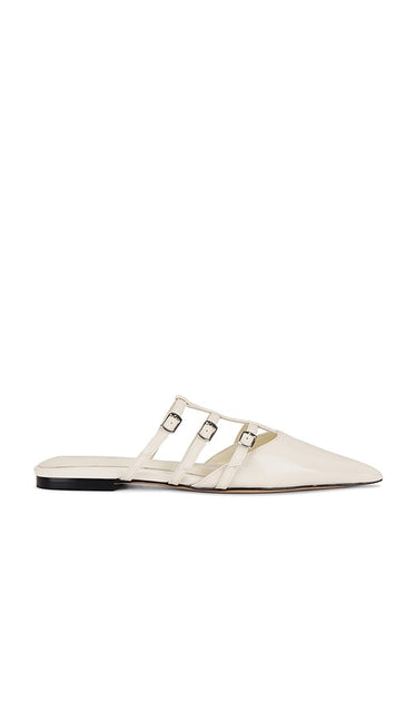 RAYE Jazmin Mule in Ivory | Ivory Flat Sandals for Women