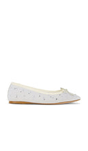 RAYE Cami Flat in White | White Mesh Diamante Ballet Flats for Women