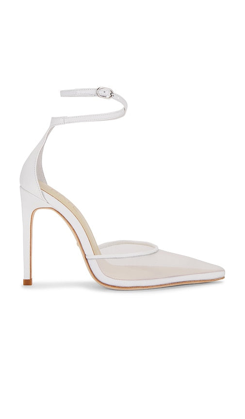 RAYE Dania Pump in White | White Mesh Pump Heels for Women