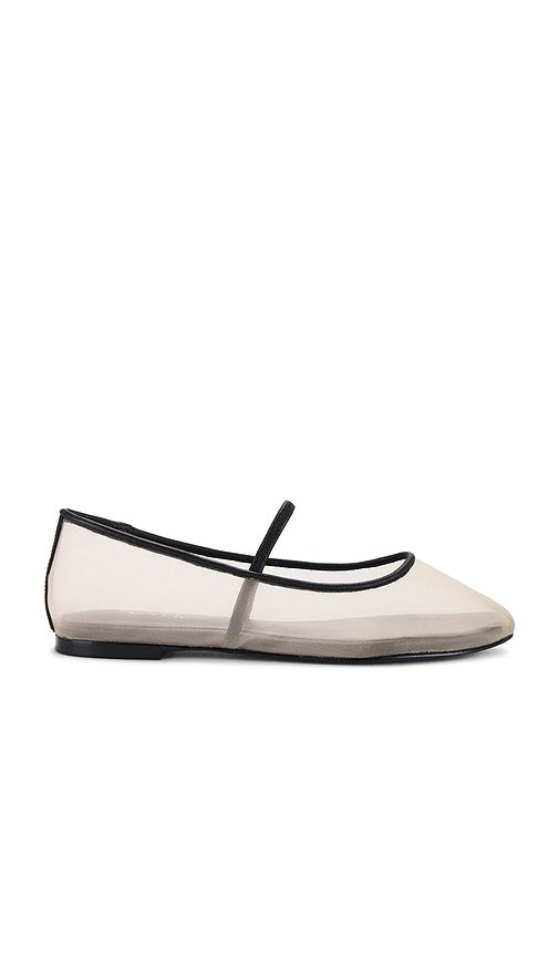 RAYE Jolie Flat in Beige | Beige Mesh Ballet Flats for Women