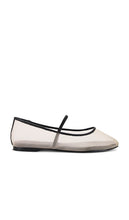RAYE Jolie Flat in Beige | Beige Mesh Ballet Flats for Women