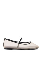 RAYE Jolie Flat in Beige | Beige Mesh Ballet Flats for Women