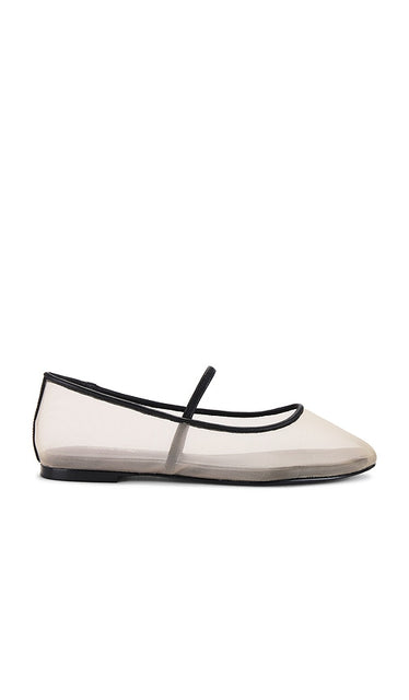 RAYE Jolie Flat in Beige | Beige Mesh Ballet Flats for Women