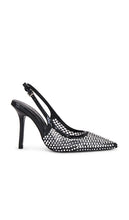 RAYE Roma Slingback in Black | Black Mesh Diamante Sling Back Heels for Women