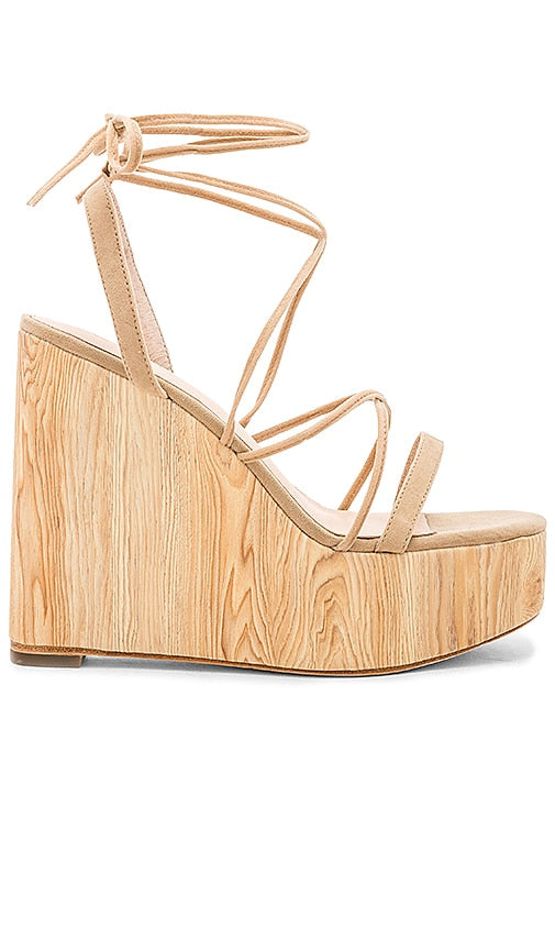 RAYE Wren Wedge in Tan - RAYE Wren Wedge en beige - 黄褐色 RAYE Wren 坡跟鞋 - RAYE Wren Wedge in Hellbraun - RAYE Wren 웨지 색상 - RAYE Wren Zeppa in marrone chiaro